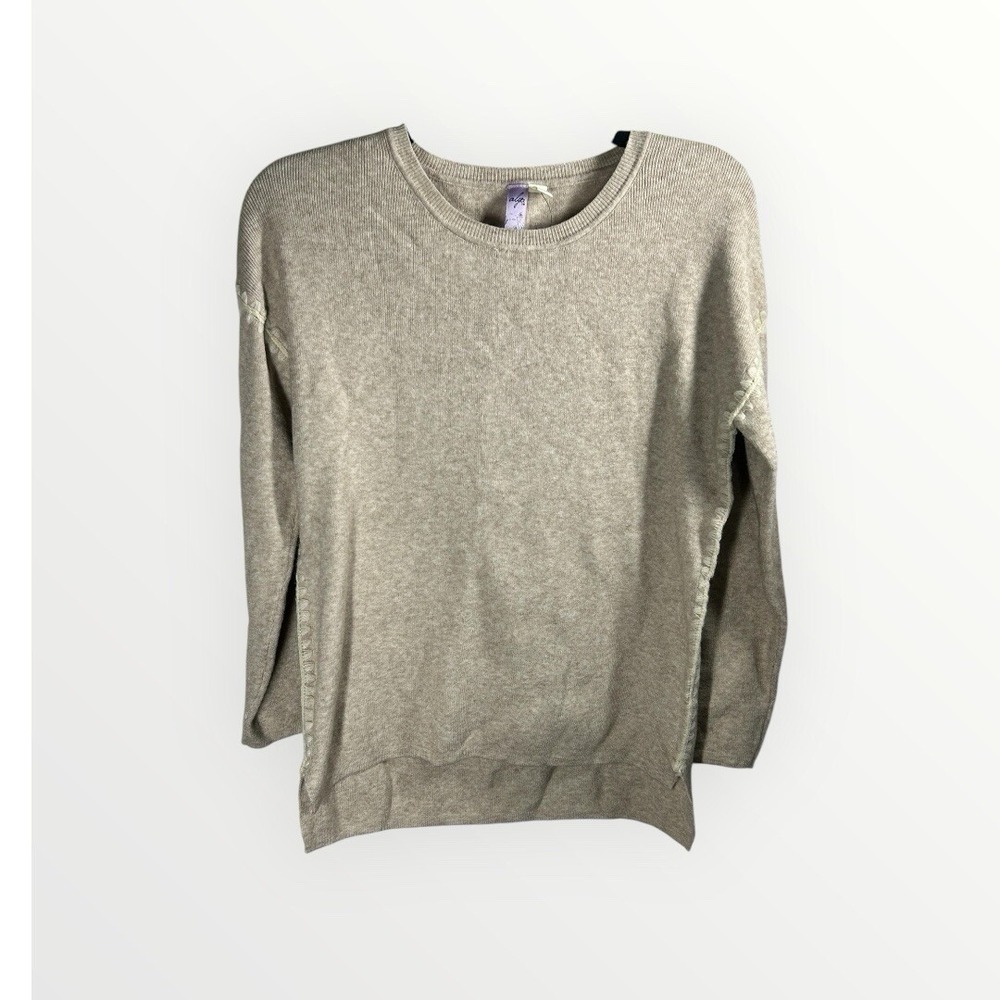 Francesca's Beige‎ Pullover Sweater Embellished Seams NWT MSRP $48 Size Small